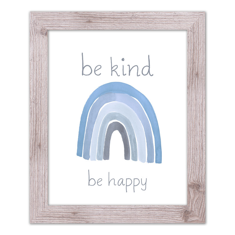 «Be Kind Happy», art encadré, H 20 po x l 16 po x P 0,75 po, Cadre blanc