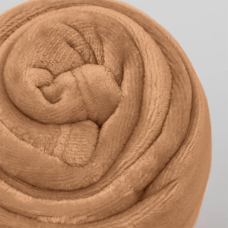 Couverture réversible en fausse fourrure de peluche vison, Simple (60 po x 80 po), Chameau