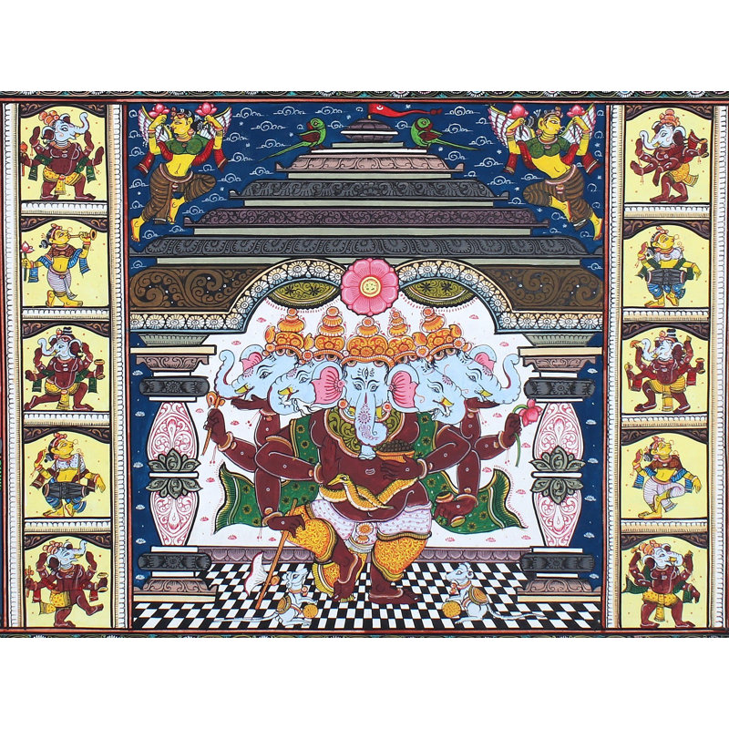 Ganesha Lila | Paata, peinture de l'Orissa