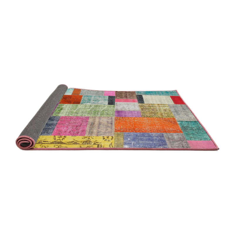 Tapis gris/beige/brun contemporain, Rond 6 pi