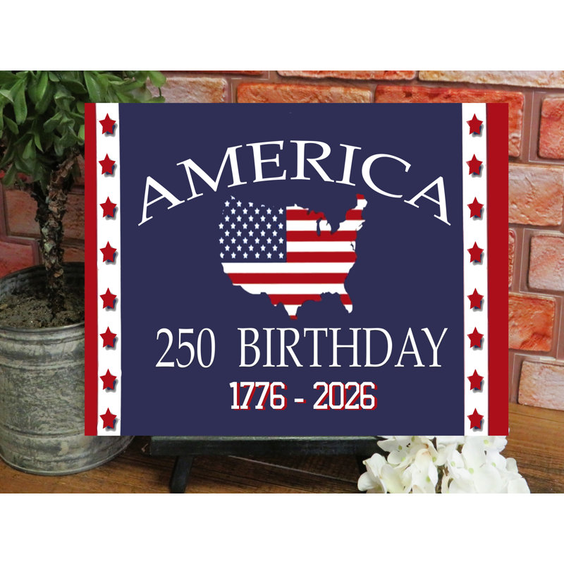 Plaque en métal America 250th Birthday