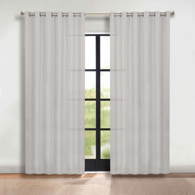Millendon Energy Saving Modern Polyester Grommet Room Darkening Curtain Pair