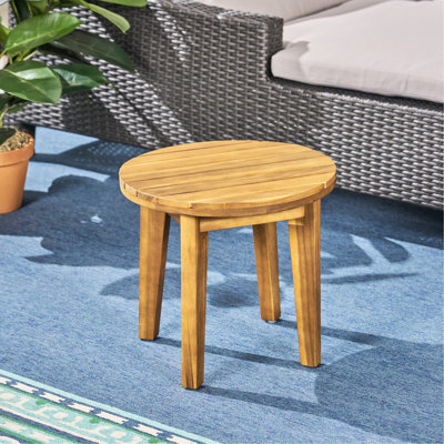 Table d'appoint d'extérieur en bois 16 po, finition, aspect bois rustique avec finition et apparence