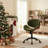 Upholstered Office Chair Adjustable Height Desk & Task Chair With Bentwood Chenille Swivel Chair With Metal Frame-2037668915