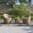 Jakeem Modern Style All-Weather Wicker Outdoor Set, 2 Chairs With Cushions and 18"H Cocktail Table