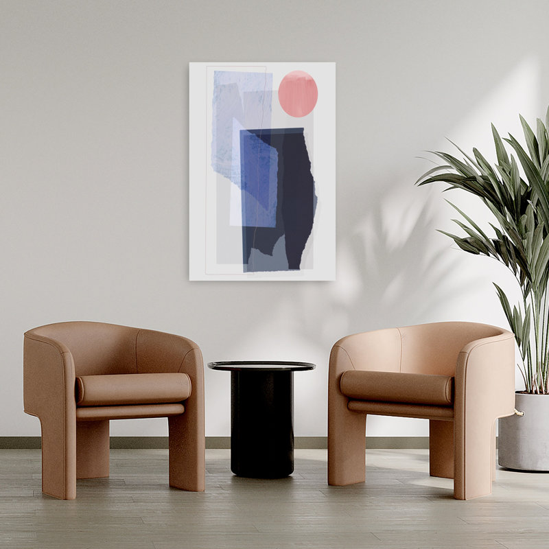 Art contemporain abstrait géométrique, H 36 po x l 24 po