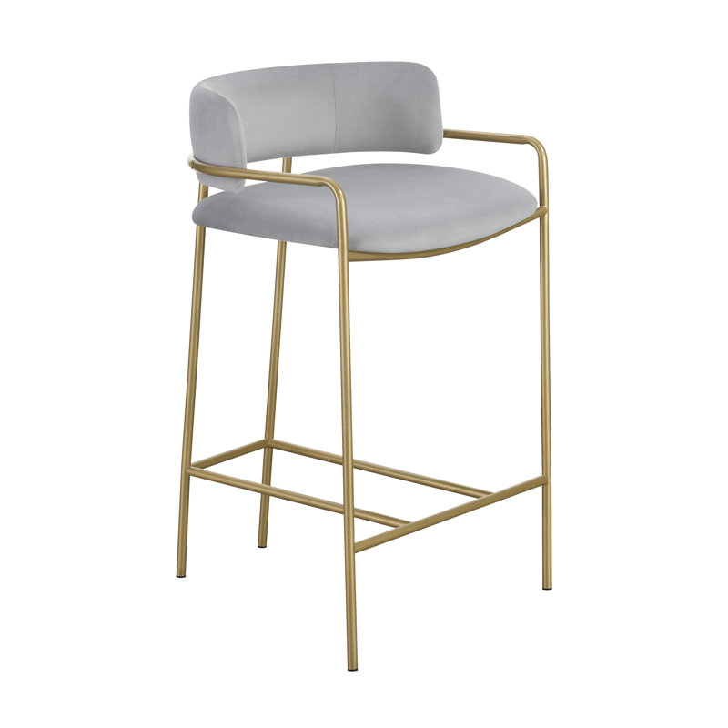 Jelso Upholstered Counter Stool with Metal Frame, Counter Stool (26" Seat Height)