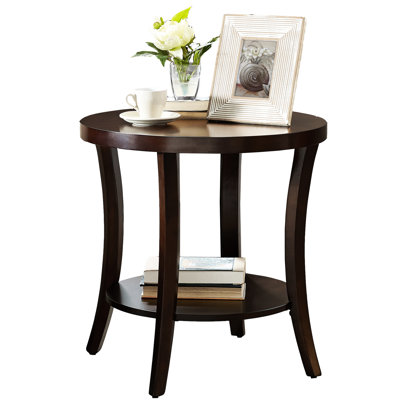 Oval Table - Wood Veneer Display With Extra Shelf Contemporary Shelf, Veneer, Expanded
