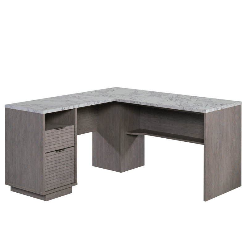 Bureau en L, finition brune