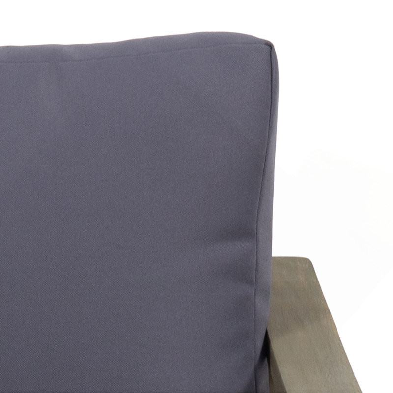 Table basse et causeuse Samwell, Coussin gris foncé / structure grise