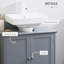 Armoire de salle de bain sous le lavabo avec 2 portes et tablette, meuble-lavabo à piédestal, gris-126590444