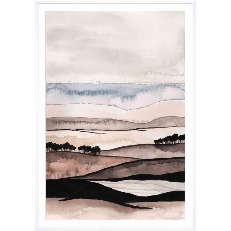 «Strata I» par Grace Popp - peinture encadrée, Blanc, H 53,8 po x l 37,8 po x P 1,18 po