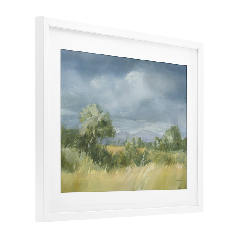 «Whispering Winds Countryside», reproduction encadrée sous verre, conception de Danhui Nai, Cadre blanc côtier