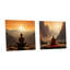 «Yoga Mountain Pose Horizon» - ensemble de 2 peintures murales en acrylique-559539444