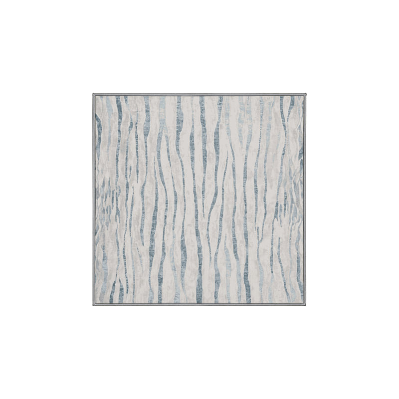Tapis gris soyeux et moelleux, Carré 4 pi