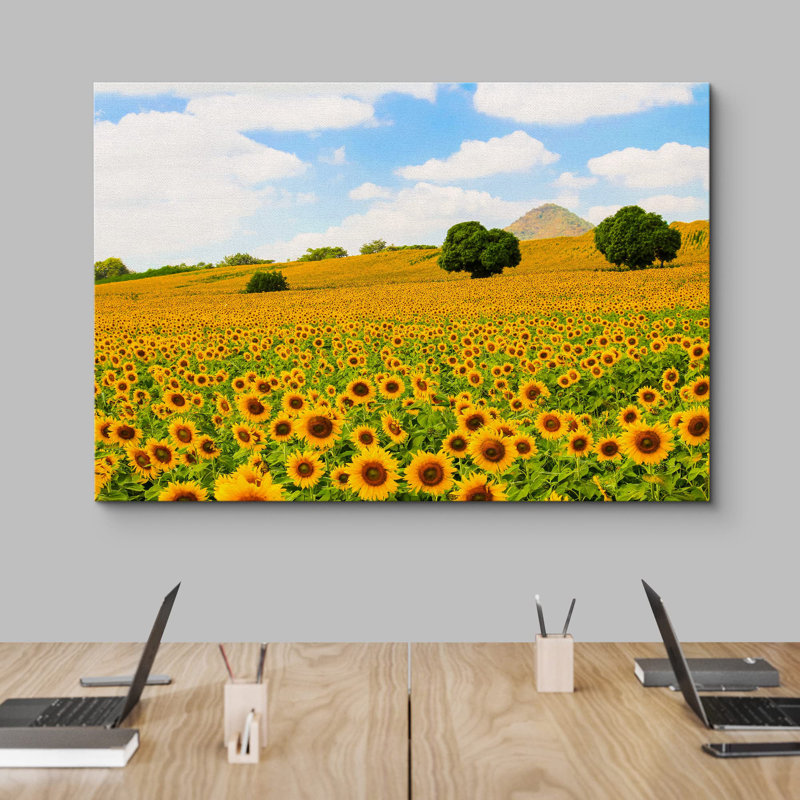 Sunflower " Rustic Countryside Sunflowers ", 32'' H x 48'' W