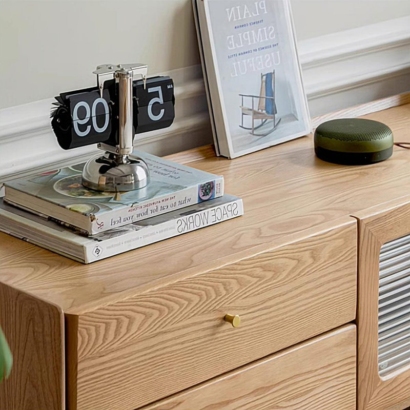 Meuble télé Modern Burlywood, H 15,75 po x L 94,49 po x l 15,75 po