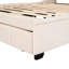 Grand lit avec revêtement en velours de luxe, tête de lit à oreilles et vaste solution de rangement (beige) - Matériaux de qualité supérieure de fabrication stable rembourrés beige-1753058879