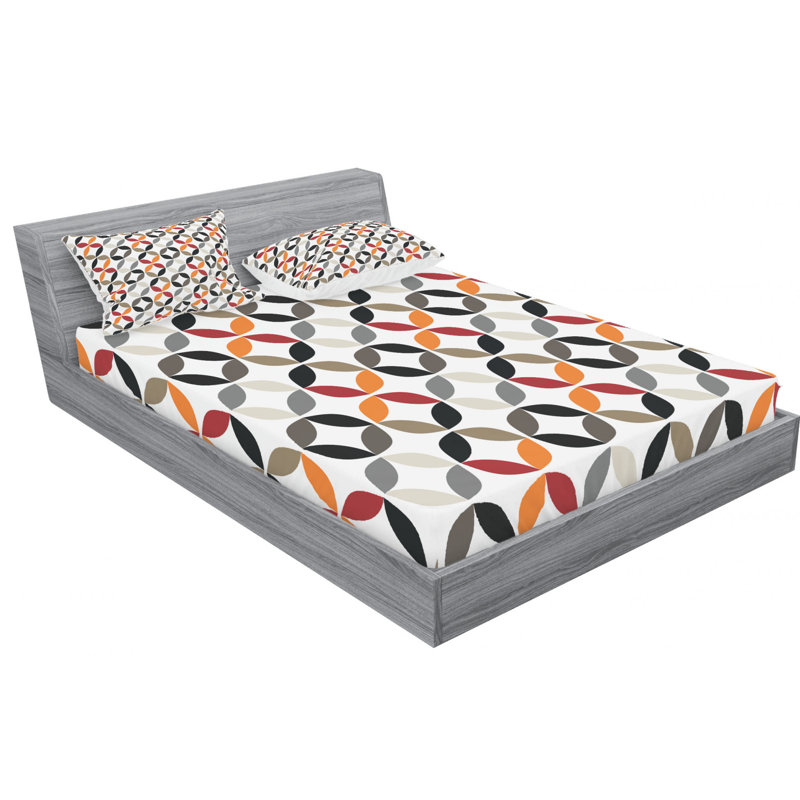 Microfiber Polka Dots Sheet Set, Full Sheet Set with Fitted Sheet, Black