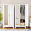 Armoire-penderie autoportante en métal avec tringle et miroir-125765024