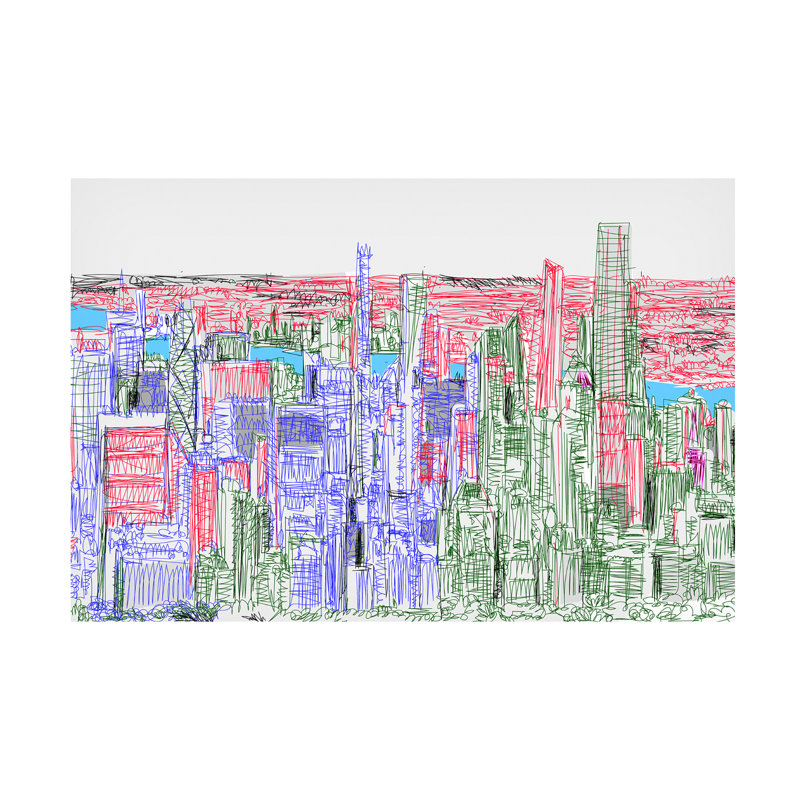 «Takun Williams NYC Buildings», art sur toile, 12" H x 19" W
