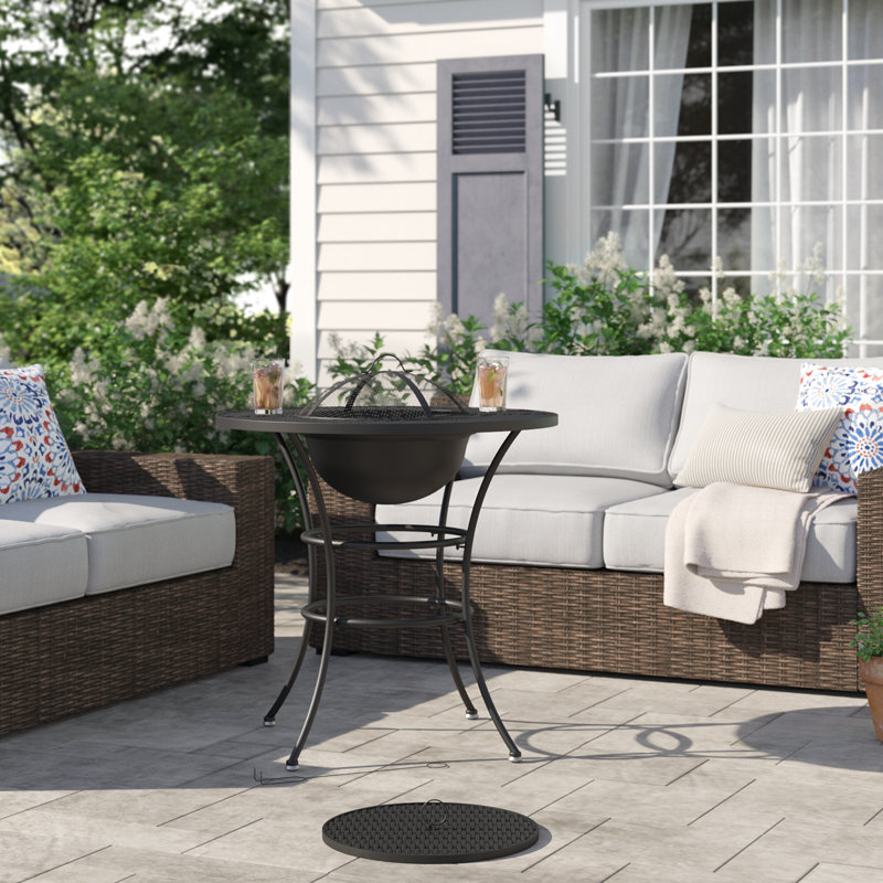 Round Steel Wood Burning Smokeless Fire Pit Table