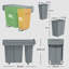 HOMCOM Under-Sink Kitchen Trash Bin, 2 Removable Recycling Containers, Grey