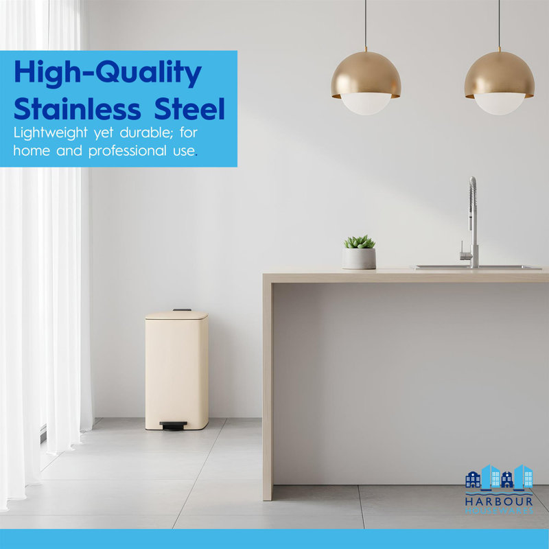 Stainless Steel Step On Kitchen Trash Can - 30L