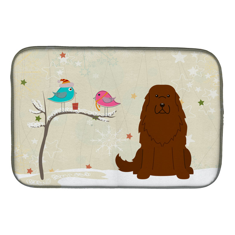 Tapis de séchage pour chien de noël entre amis du caucase berger