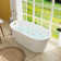 Selene 59'' x 27.5'' Freestanding Soaking Acrylic Bathtub with Side Drain