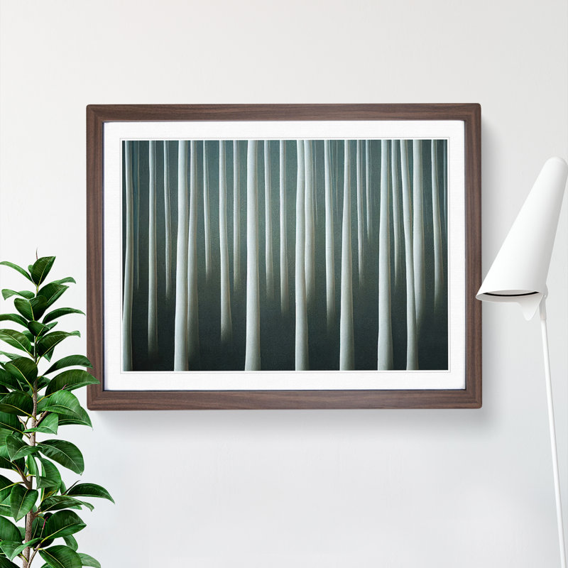 XH1022-600X An Elegant Summer Forest - Single Picture Frame Painting, 34cm H x 46cm W x 2cm D, Walnut