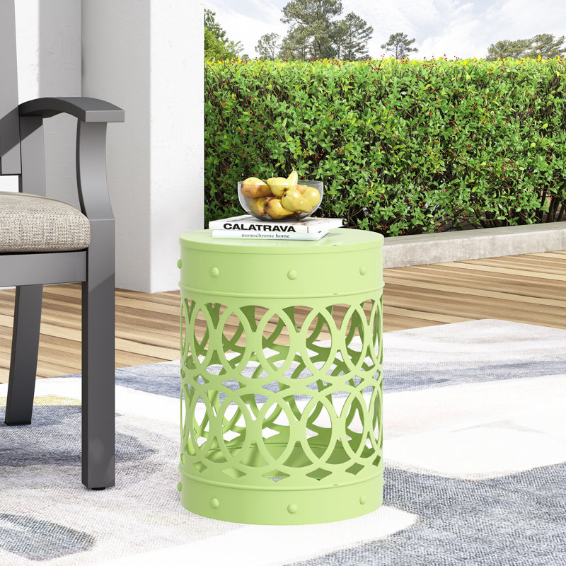 End Table, Small Side Table For Outdoor, 1, Green