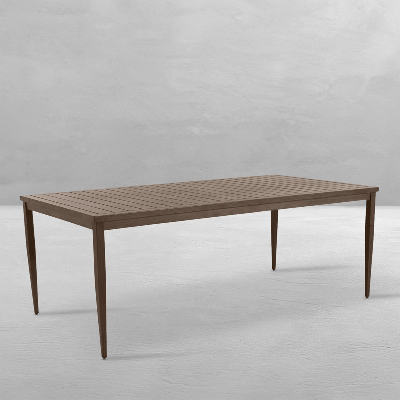 Brookings Wrought Aluminum Dining Table, Oak