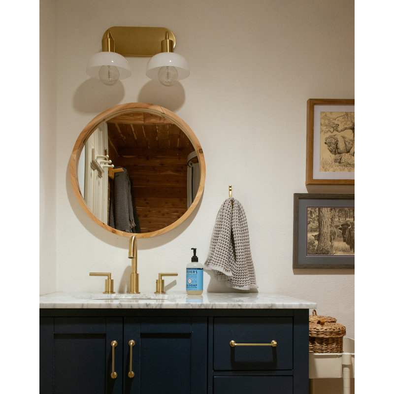 Calix 2 Light Dimmable Vanity Light, Aged Brass