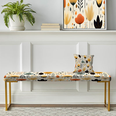 Nordic Simplicity Floral Charm - banc rembourré doré