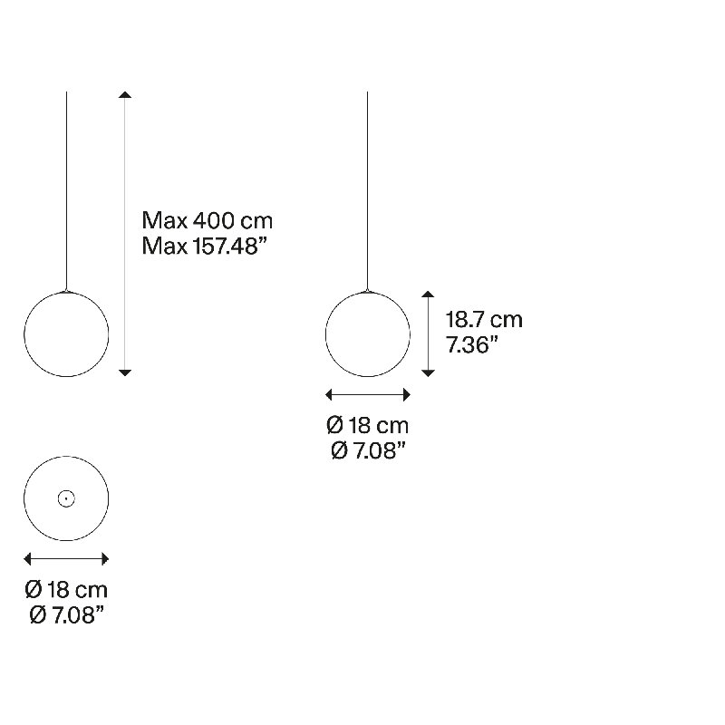 Lodes Solo 18 Suspension Lamp Low-V, Frosted White