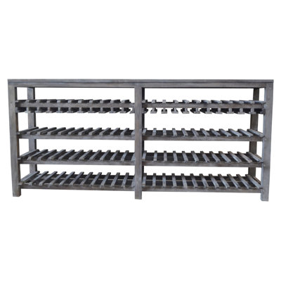 88 Bottle Solid Wood Floor Wine Bottle Rack in Gray