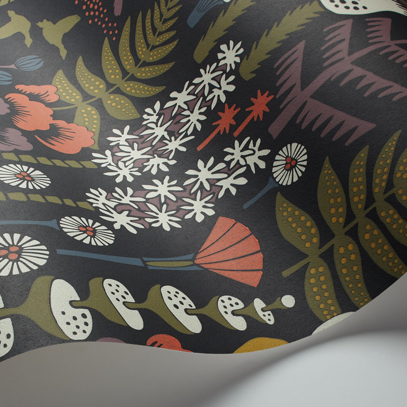 Boråstapeter Hoppmosse Wallpaper, Navy/Green/White