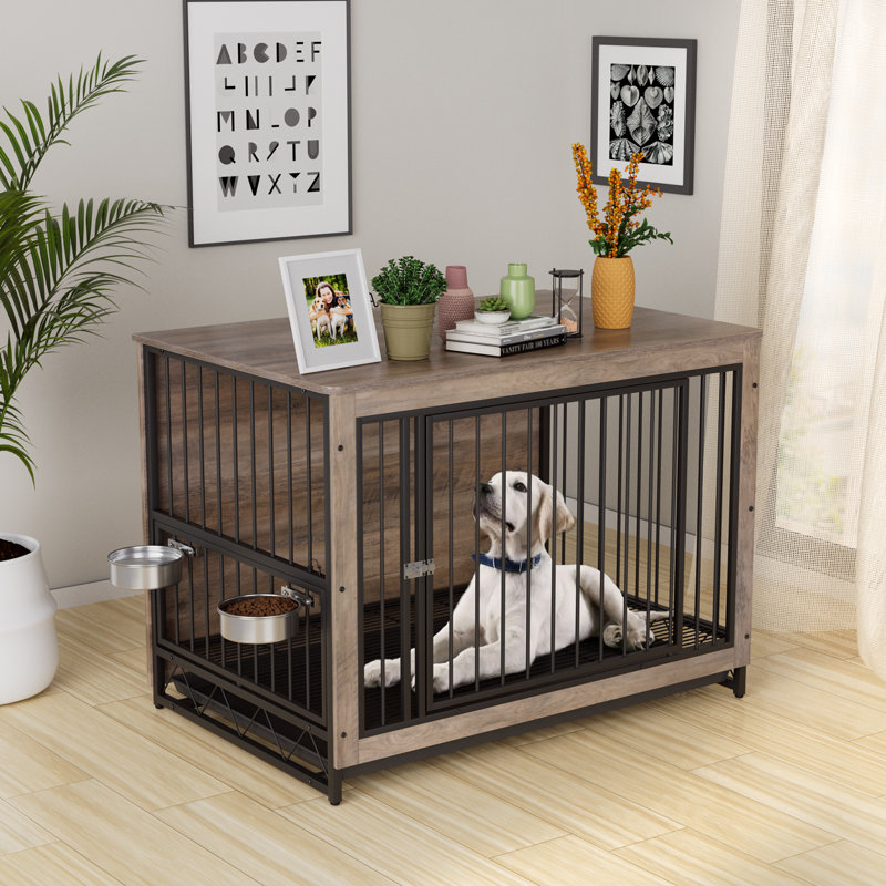Pet Furniture Style Crate, Gray