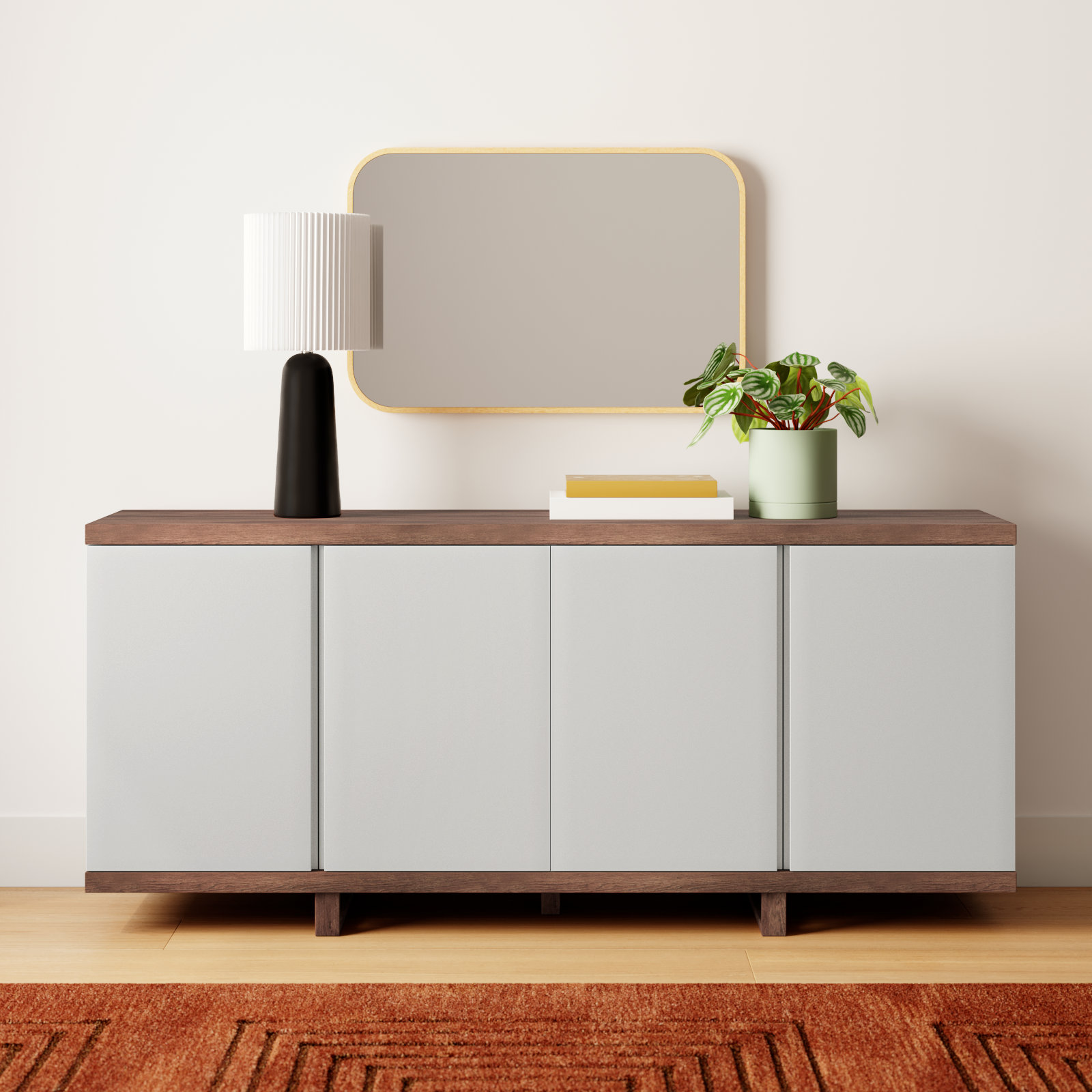 Pemberley 71'' Sideboard, Nogal/Off White