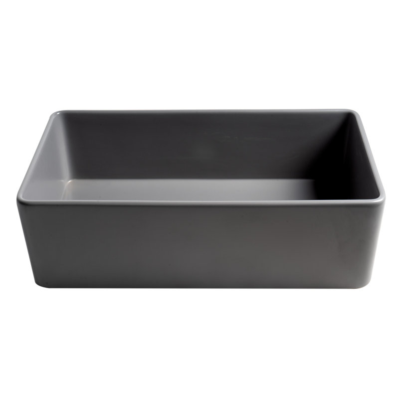33'' L Single Bowl Fireclay Kitchen Sink, Gray Matte