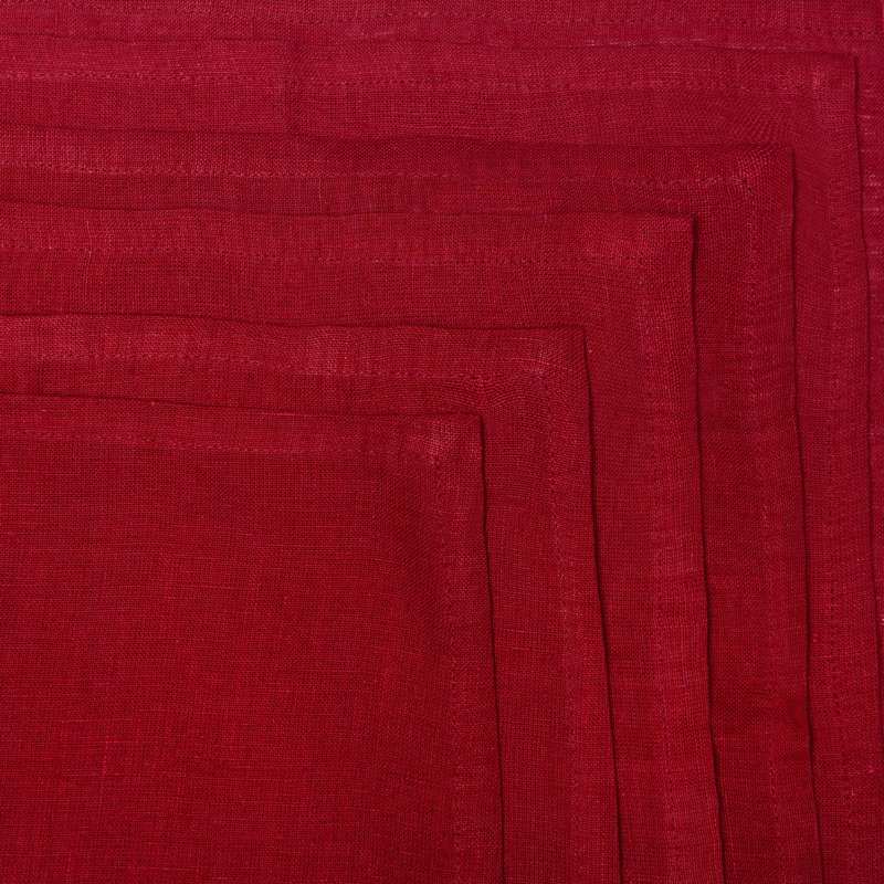 Saint-Rémy D’Or Linen Square Napkins, Rouge