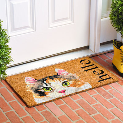 Red Barrel Studio Calico Cat Non-Slip Indoor/Outdoor Door Mat