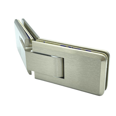 Beveled Edges Glass To Glass Hinge 135 Degrees Brushed Nickel Finish