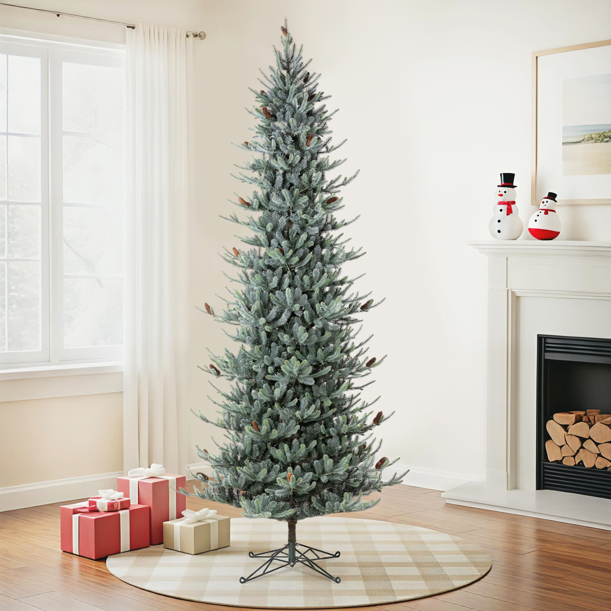 Lighted Artificial Spruce Christmas Tree, 12'