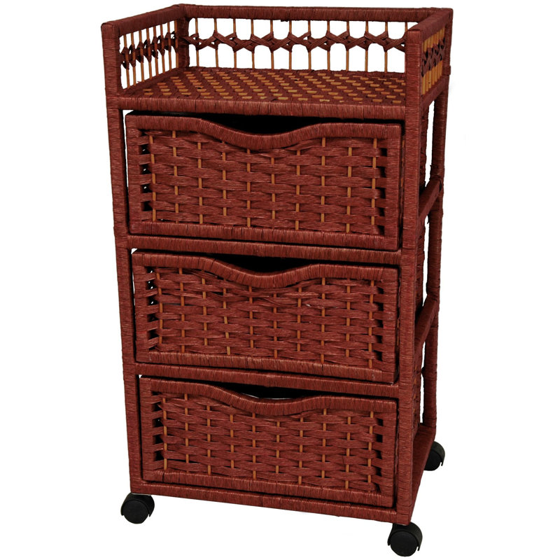 3-Drawer Storage Chest, Mahogany