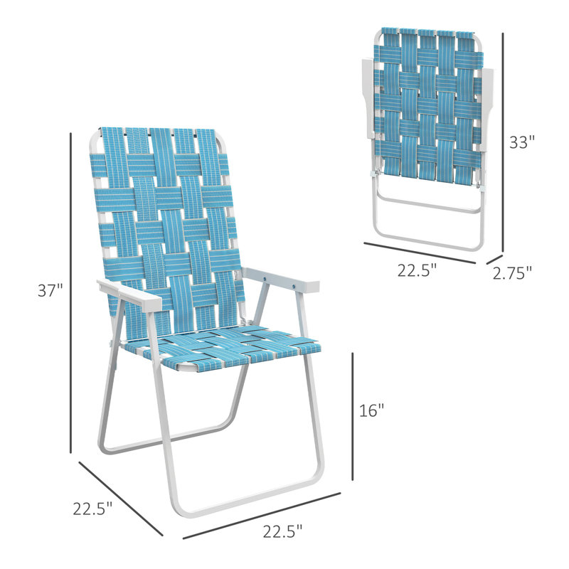 Outsunny Set Of 2 Patio Folding Chairs, Portable And Comfortable For Various Outdoor Activities With Durable Armrests