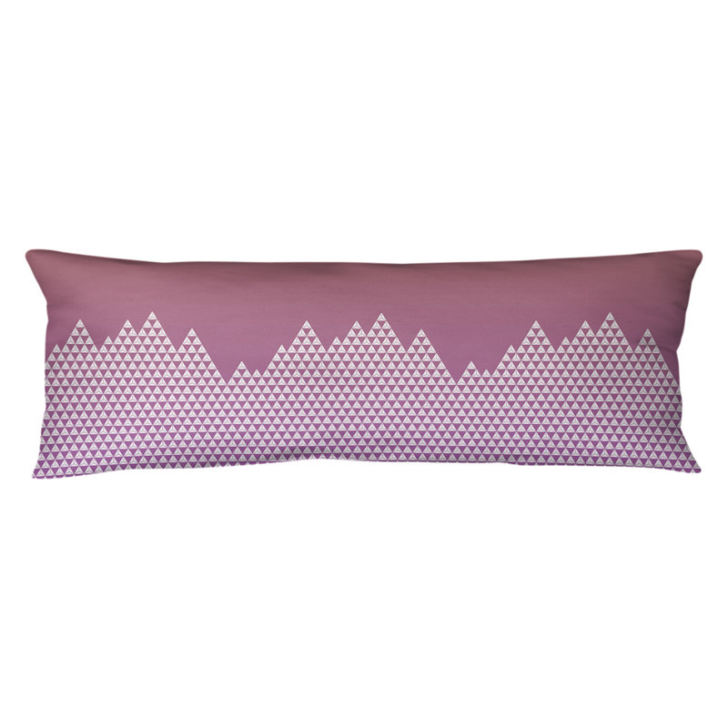 Coussin lombaire mountain, Bourre en polyester, Molleton moelleux, Orange / mauve
