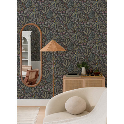Briar Navy Floral Wallpaper