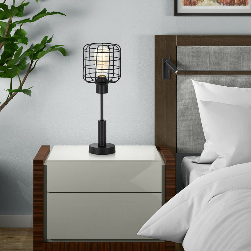 Lampe de chevet rétro style industriel noir en fer sphérique
